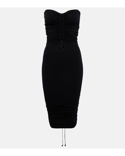 Wolford Fatal Ruched Strapless Minidress - Black