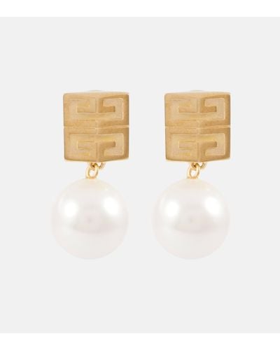 Givenchy 4g Embellished Brass Earrings - White