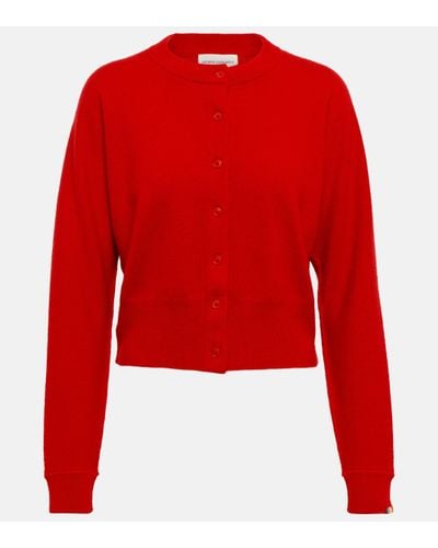 Extreme Cashmere N°257 Blouson Cropped Cashmere-blend Cardigan - Red