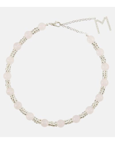 Magda Butrym Embellished Necklace With Rose Quartz - Natural