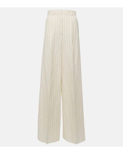 Max Mara Pantalon ample Giuliva en toile - Blanc