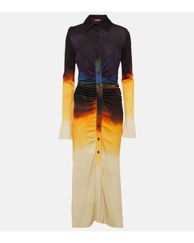Altuzarra Claudia Tie-dye Ruched Midi Dress - Multicolor