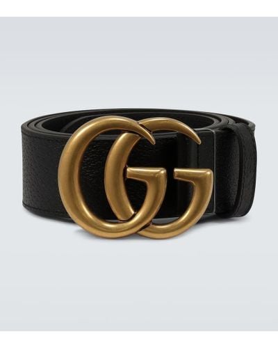 Gucci GG Logo Leather Belt - Black