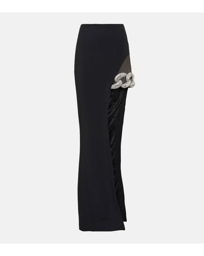 David Koma Asymmetric Embellished Maxi Skirt - Black