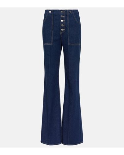Veronica Beard Crosbie High-rise Wide-leg Jeans - Blue