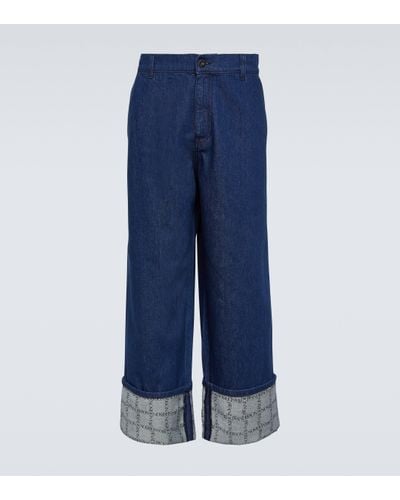 JW Anderson Turn Up Wide-leg Jeans - Blue