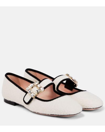 Roger Vivier Ballerinas Tres Vivier Babies aus Boucle - Weiß