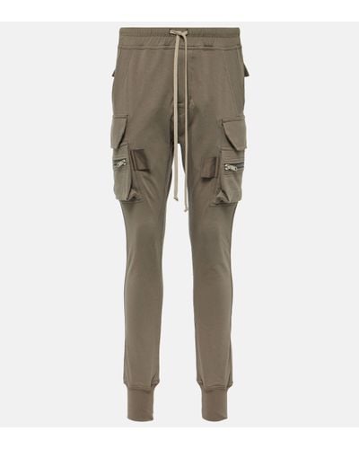 Rick Owens High-rise Cotton Skinny Cargo Trousers - Natural