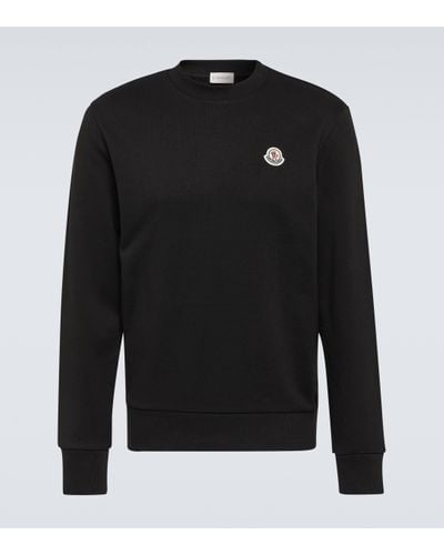Moncler Sweat-shirt en coton a logo - Noir