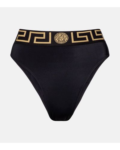 Versace Greca Detail Bikini Bottoms - Black