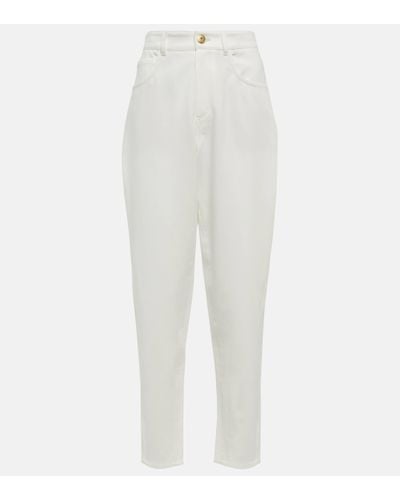 Brunello Cucinelli High-rise Straight-leg Trousers - White
