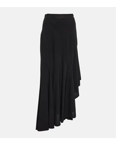 Max Mara Estella Asymmetrical Maxi Skirt - Black