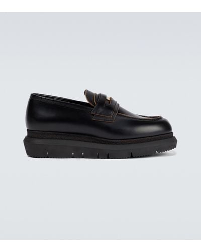 Sacai Coin Leather Loafers - Black