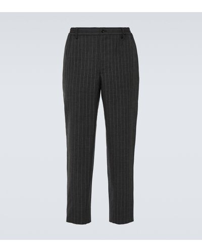 Comme des Garçons Pinstripe Tailored Wool Trousers - Black