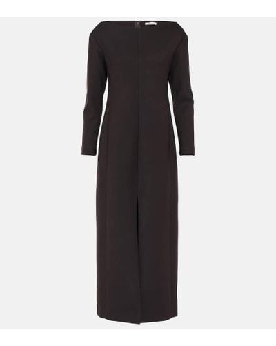 The Row Reysha Wool-blend Maxi Dress - Black