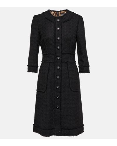 Dolce & Gabbana Wool-blend Minidress - Black