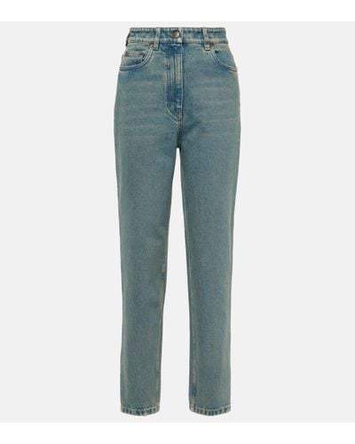 Prada Jeans rectos de tiro alto - Azul