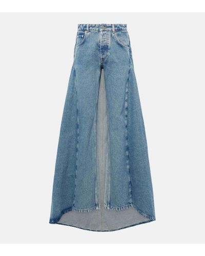 Jean Paul Gaultier X Shayne Oliver jeans falda - Azul