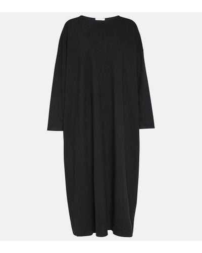 The Row Sia Cotton Midi Dress - Black