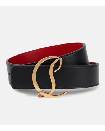 Christian Louboutin Cl Logo Leather Belt - Red