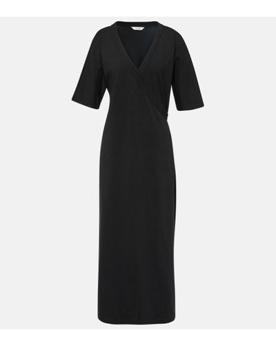 Max Mara Pisano Cotton-blend Jersey Midi Dress - Black