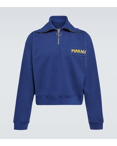 Marni Sweatshirt aus Baumwoll-Jersey - Blau