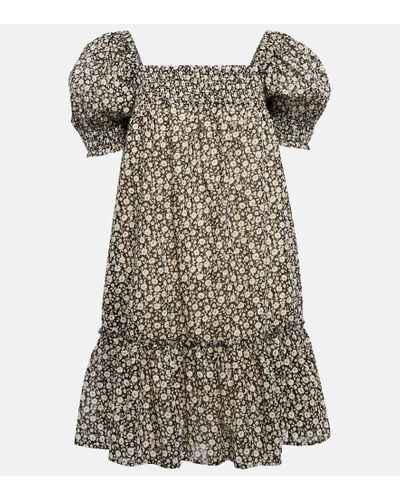 Tory Burch Floral Smocked Minidress - Multicolor