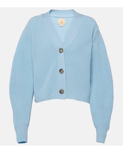 Jardin Des Orangers Cropped Wool And Cashmere Cardigan - Blue