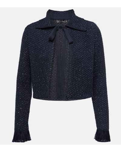 Oscar de la Renta Cotton-blend Tweed Jacket - Blue