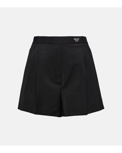 Prada Wool-blend Shorts - Black