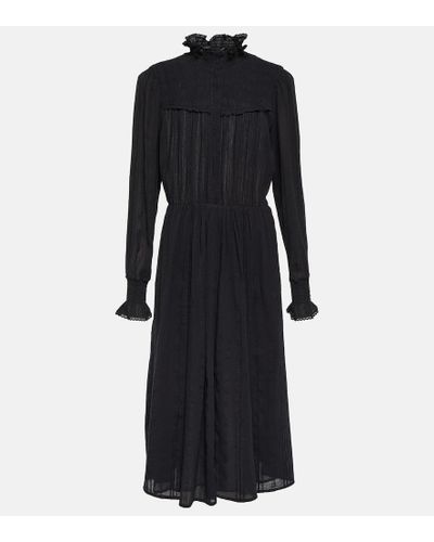 Isabel Marant Imany Cotton-blend Midi Dress - Black