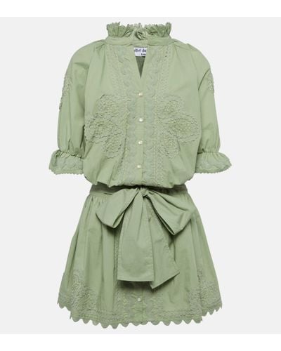 Juliet Dunn Cotton Poplin Shirt Dress - Green