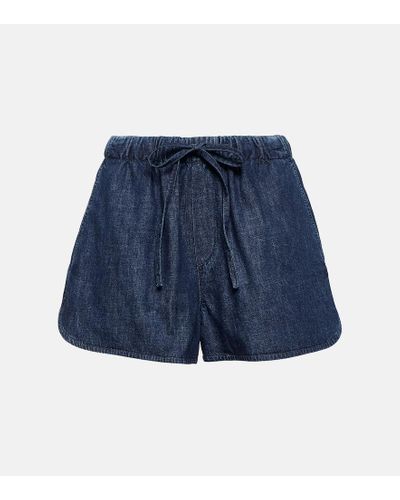 Valentino Shorts en denim de chambray - Azul