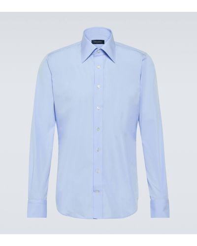 Thom Sweeney Cotton Shirt - Blue