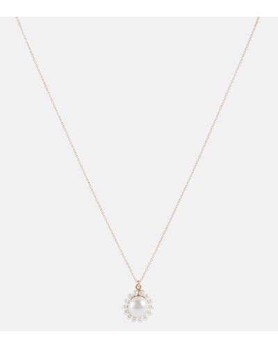 Sophie Bille Brahe Jeanne Simple 14kt Gold Necklace With Freshwater Pearls - White