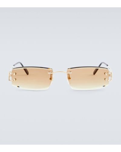 Cartier Signature C De Cartier Rectangular Sunglasses - Metallic