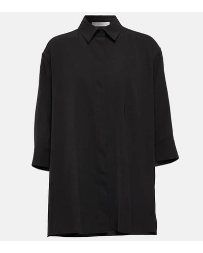 The Row Elada Wool-blend Shirt - Black