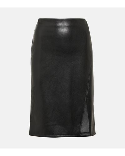 Diane von Furstenberg Taashi Faux Leather Midi Skirt - Black