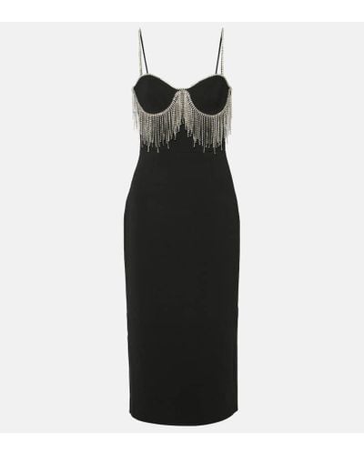 Rebecca Vallance Estelle Embellished Crepe Midi Dress - Black