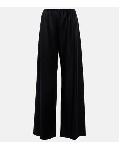 The Row Gala Virgin Wool Wide-leg Trousers - Black