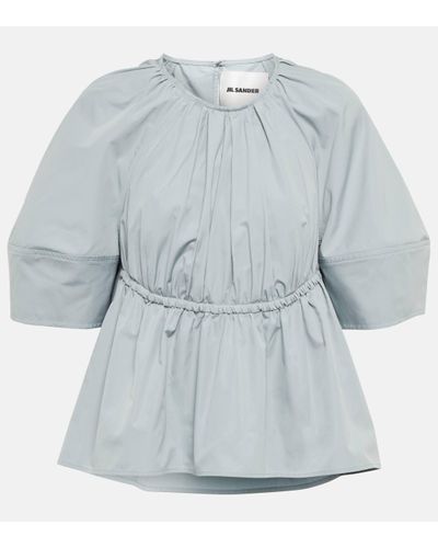 Jil Sander Blouse en coton - Bleu