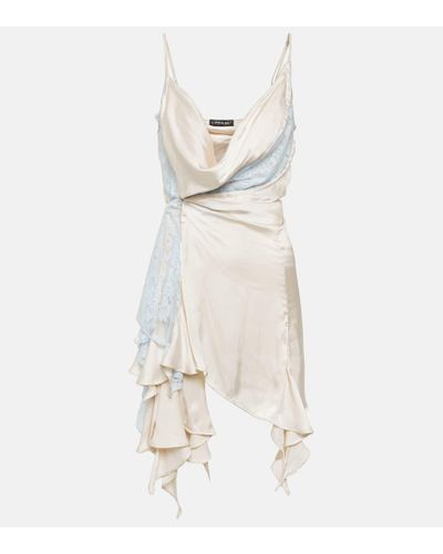 Y. Project Vestido lencero asimetrico con encaje - Neutro