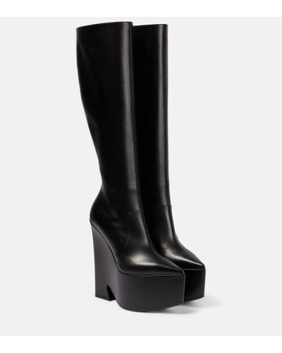 Versace Bottes Tempest a plateau en cuir - Noir