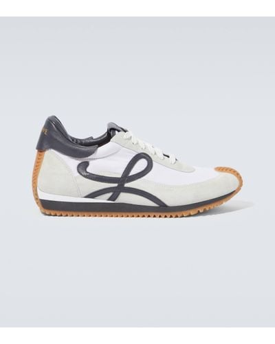 Loewe Flow Runner Leather-trimmed Suede And Shell Trainers - Metallic