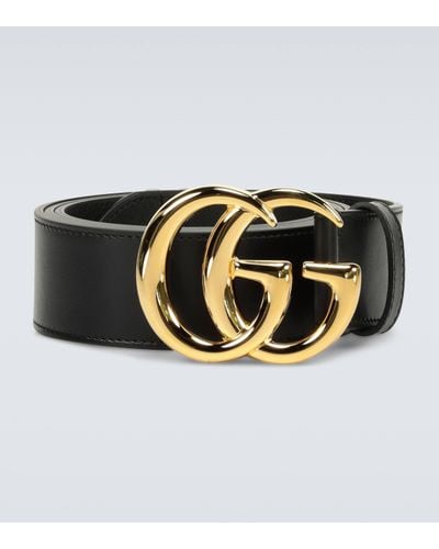 Gucci 4cm Marmont Leather Belt - Black