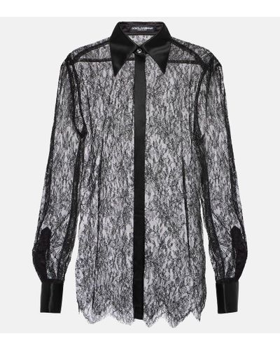 Dolce & Gabbana Bluse aus Spitze - Grau