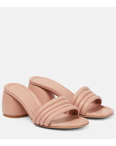 Gianvito Rossi Leather Mules - Pink