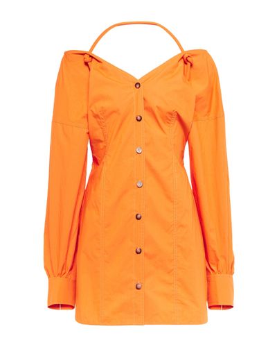 Nanushka Alyssa Cotton Poplin Minidress - Orange