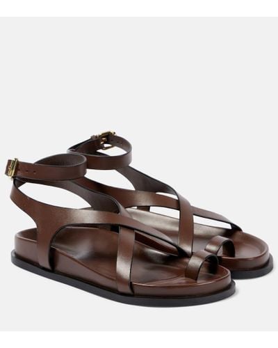 A.Emery Jalen Slim Leather Sandals - Brown