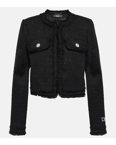 Versace Jacke aus Tweed - Schwarz